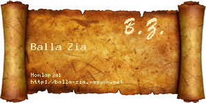 Balla Zia névjegykártya